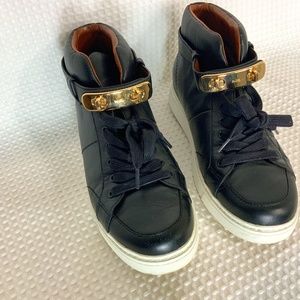 Coach Black and Gold High-Top Sneakers
